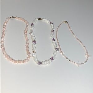 Shell Bead Necklaces Lot of 3